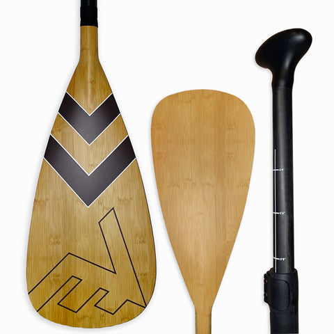 Carbon-Fiberglass Adjustable Paddle with ABS Edge  - Bamboo/Brown