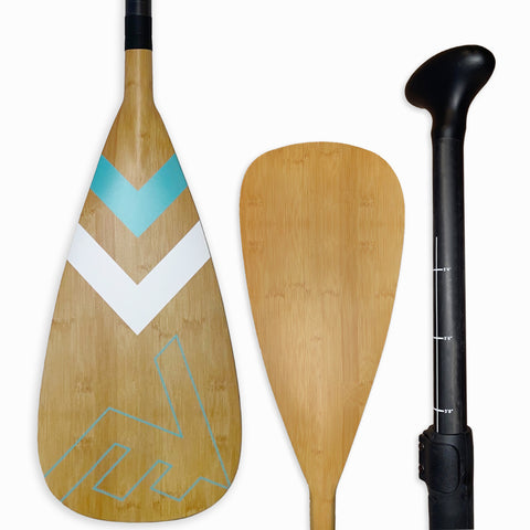 Carbon-Fiberglass Adjustable Paddle with ABS Edge  - Bamboo/Caribbean