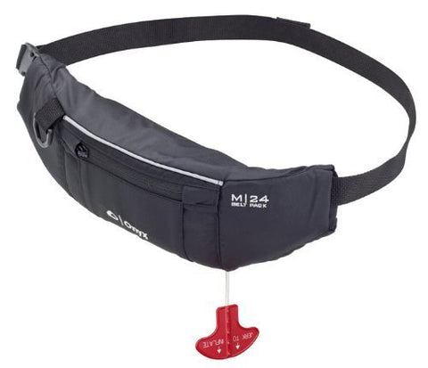 Onyx M-24 Manual Inflatable Belt Pack Life Jacket - Black ONX3199 - QuiverSports.com